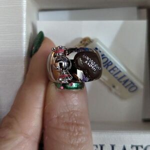 NIB MORELLATO "I LOVE CHOCOLATE" CANDY SILVER-TONED RING SIZE 6.5